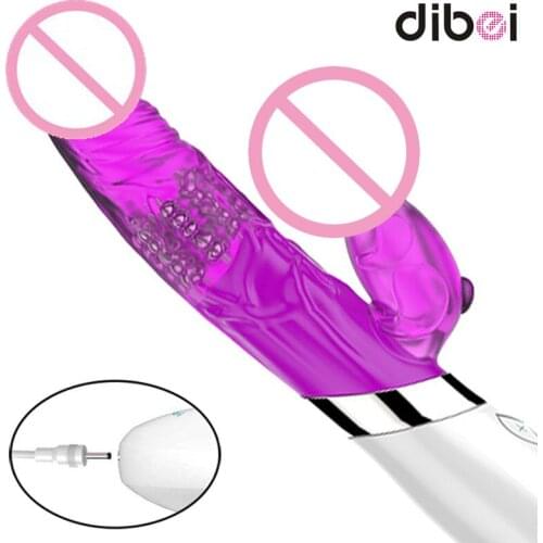 DIBEI Silicone Clitoral Vibrator USB Rechargeable G spot Rotation Vibrating Sex Toy Adult Erotic Toys Sex Products for Women
