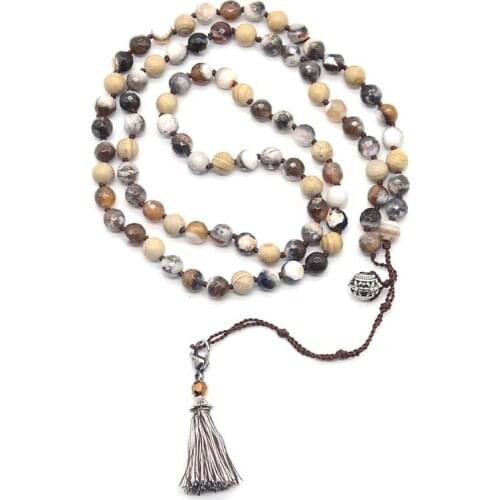 Long Lariat Stone Necklaces Adjustable Length Necklace With Removed Tassel Dropship
