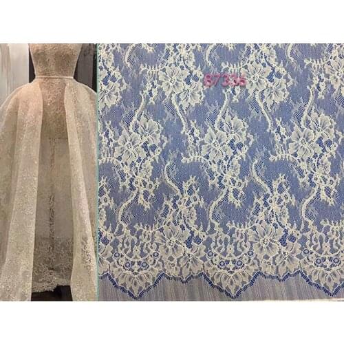 Hot sale embroidered Chantilly lace fabric bridal dress lace French tulle embroidered lace