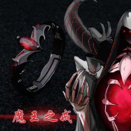 Anime Devil Satan Ring S925 Sterling Silver Rings Demon Finger Rings Adjustable Jewelry Cosplay Gift New