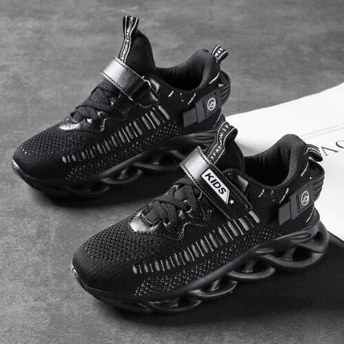 Spring Summer Mesh Kids Sneakers Lightweight Children Casual Blades Shoes Kids Boys Breathable Sport Non-slip Sneakers Size 28-3