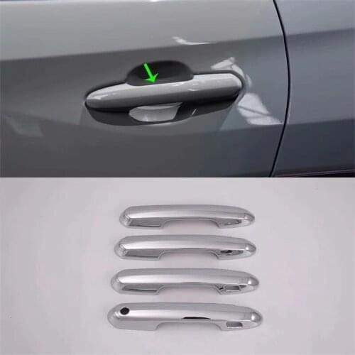ABS Chrome/Carbon Fiber Car Door Handle Cover Accessories For Toyota RAV4 2019 2020 Side Door Handle Cover Case Trim 4Pcs/set