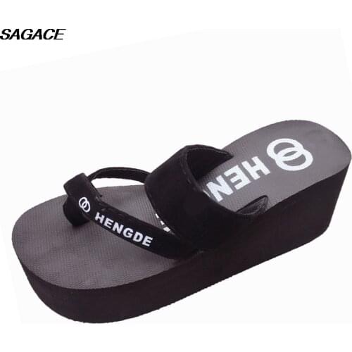 SAGACE Summer Women Thick Bottom Sandals Non-Slip Flip Flops Sandals Slippers Sandalia Feminina Beach Summer Shoes Praia C24