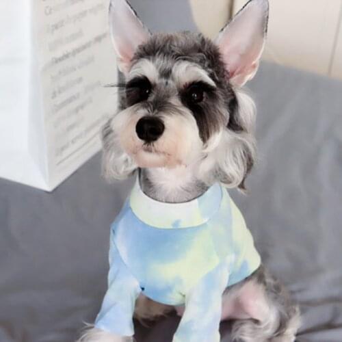 Watercolor Pet Summer Dog T-Shirt Schnauzer Chihuahua Yorkie Vest Puppy Dog Clothes PDC0073