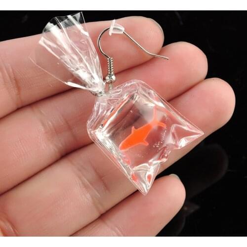 4pcs Artificial Water Bag Fish Miniature Dollhouse Ornament Home Craft Decor Funny phone case Decoration DIY Earring Accessory