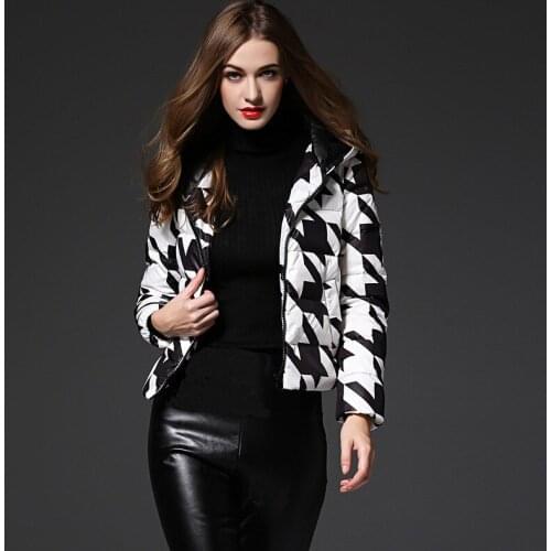 Fashion 2020 Womens White Duck Down Jacket Big Hooded Winter Coat Women Short Slim Jackets Plus Size Parkas Mujer WXF228 s