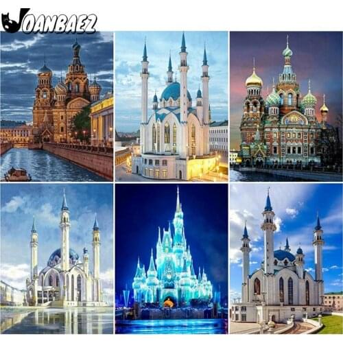 Castle Diamond Painting Landscape Cross Stitch Embroidery Mosaic Kit 5D Diy Hand Inlaid Home Decoration Design