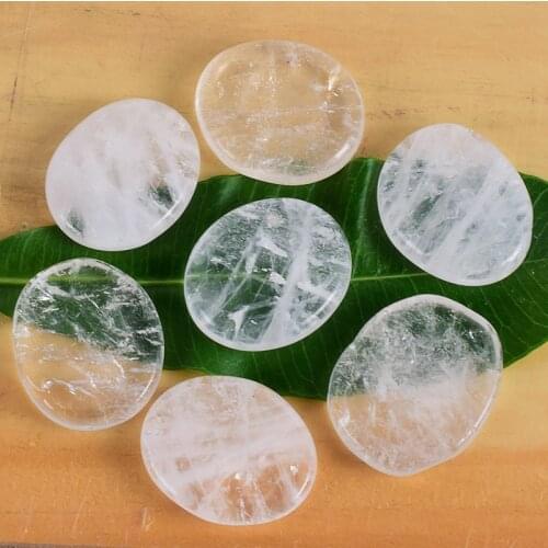 Natural quartz chakra palm stone 30*22*7mm crystal mineral slice Tumbled stone Reiki Healing energy stone feng shui decor
