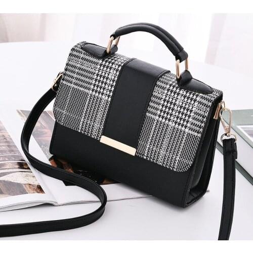 New fashion shoulder ladies bag small square bag lattice girl portable crossbody bag