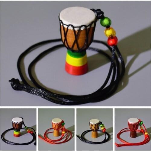 2021 New African Drum Pendant Necklace Classic Mini Tambourine For Children Fashion Kids Necklace Jewelry Gift