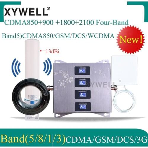 New!! CDMA850/900/1800/2100mhz Four-Band Cellular Amplifier 4G Mobile Signal Booster GSM Repeater 2G 3G 4G CDMA GSM DCS WCDMA