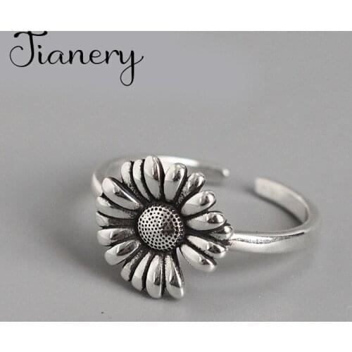 New Gothic Men Sunflower Rings For Women Jewelry Birthday Gift Romantic Wedding Engagement Drop Shipping 2021