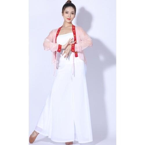 Summer New Ladys Light Weight Classical Dance Practice Clothes Shirt Stretch Flowy Top Sexy Transparent Dancewear Plus Size New