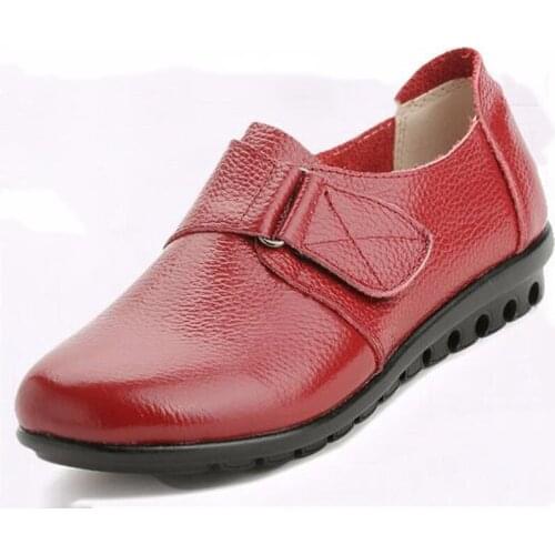 New Autumn Winter Shoes Warm Comfortable Flat Shoes Soft Sole Non-slip Cowhide Leather Shoes Plus Size Casual Shoes Women Flats