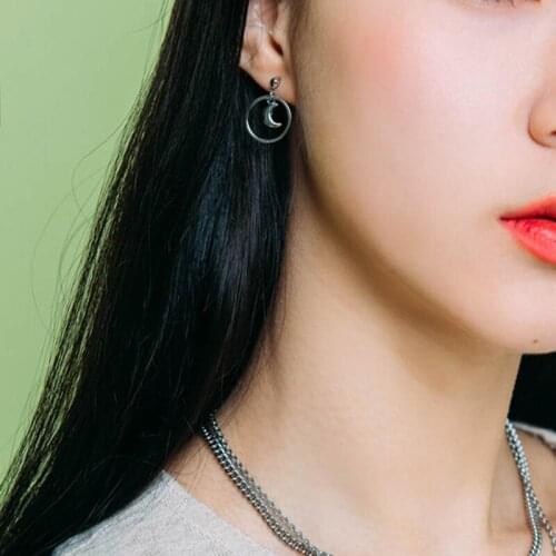 New fashion jewelry mix color copper vintage round moon drop dangle copper earring best gift E335