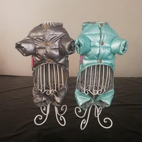 Pet Clothes Dog Down Jacket Winter Windproof Thicken Waterproof Coats with Cap 4-legged Cotton Coats for Puppy Dog