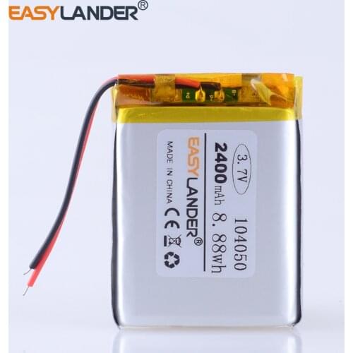 Rechargeable 3.7V 2400mAh Li-Po Battery 104050 Lithium Polymer Battery Li-Po li ion Lipo cells For GPS MP3 MP4 Driving Recorder