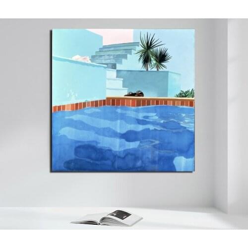 Swimming Pool David Hockney Canvas Painting Posters Prints Marble Wall Art Painting Decorative Picture Modern Home Decoration