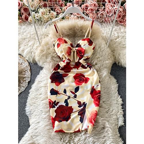 Summer Bohemian Women Spaghetti Strapless Bodycon Dress Sexy Sleeveless High Waist Beach Party Mini Vestidos Female Fashion 2021