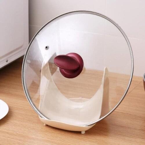 Household spoon stand Useful Kitchen Plastic Pan Pot Lid Cover Stand Holder Shelf Rack Tool