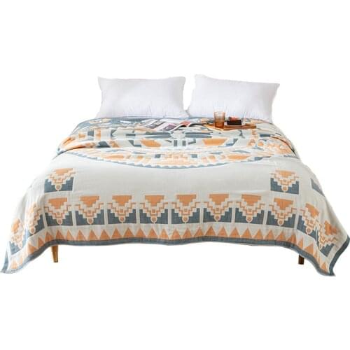 Towel blanket cotton gauze Japanese style adult summer cool by air conditioning can be washed by water antiskid sheets 150*200
