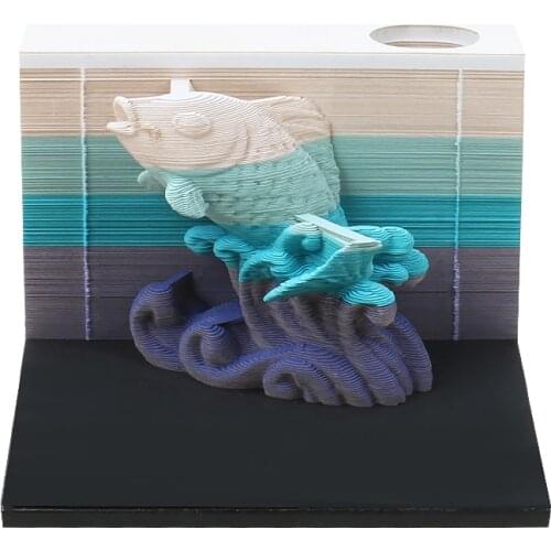 Factory Promotion155 Sheets Omoshiroi Block Creative Notepad Cubes Cute Lucky Koi Model Memo Cube Pad Christmas Gifts