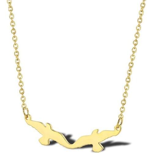 RIR Bird Necklace Dainty Animal Bird Pendant Necklace Tiny Gold Double Wild Goose Necklace Bird Choker Best Gift For Her