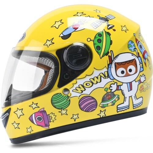 YEMA Motorcycle Childrens Helmets Moto Full Face Child Removable Scarf Helmet Motocross Kids Helmet 48-55cm