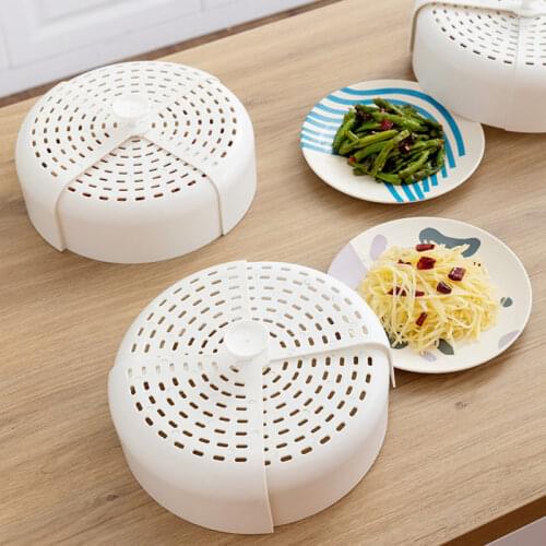 Foldable Food Cover Anti-mosquito Plastic Breathable Dining Table Lids Anti-fly Dustproof Vegetable Cover Kitchen Specialty Tool