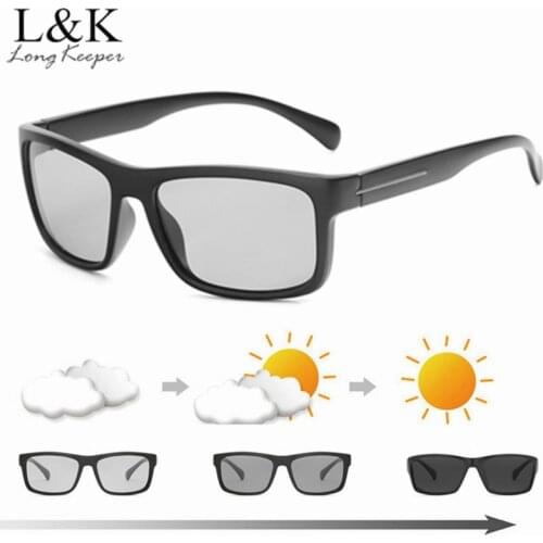 Square Polarized Photochromic Sunglasses Men Women Driving Chameleon Glasses Male Day Night Driver Goggles Lentes Sol Hombre