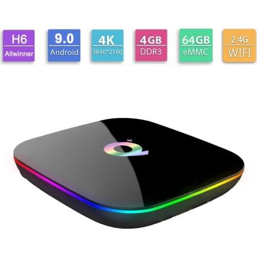 Q Plus Smart TV Box Android 9.0 TV Box 4GB Ram 32GB 64GB Rom 6K H.265 USB3.0 Netflix Allwinner H6 PK T95Q s905x2 Set Top Box