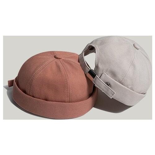 Vintage Docker Cap Brimless Hat Men Hip Hop Hat Boys Beanie Hats Cotton Retro Adjustable Literary Landlord Sailor Cap Women