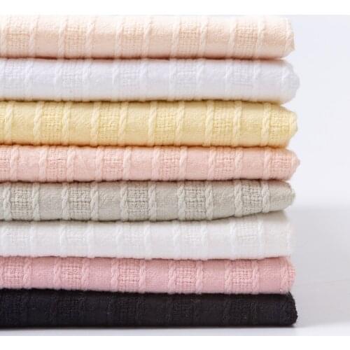 Jacquard Embroidery Cotton and Linen Blended Fabric for Shirt Dress Clothing Sewing Diy Brocade Black Pink Yellow Thin Textile