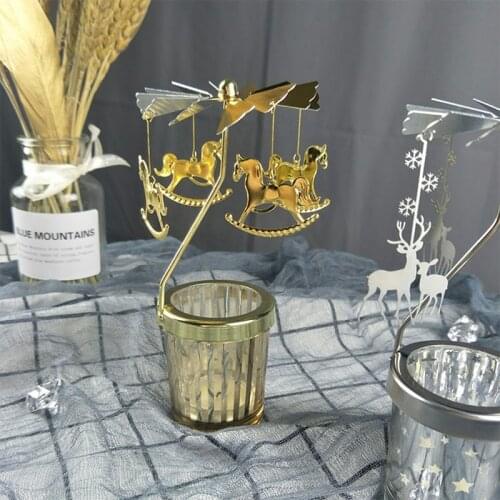 Golden Star Cup Model Dreams Heart Rotating Candlestick Wedding Candle Cup for Wedding Party Hotel Cafe Bar Family Decoration