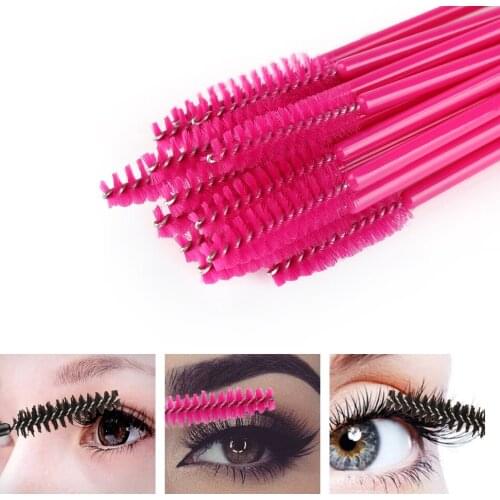 50 Pcs Disposable Mascara Wands Applicators Silicone Eyelash Brush Lash Extension Women Eye Makeup Beauty Tools Portable