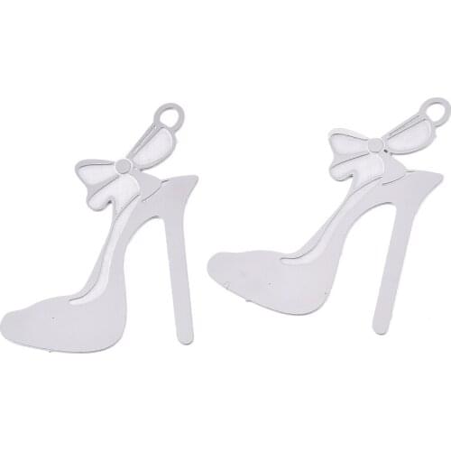 100pcs/lot Stainless Steel Filigree Pendants Etched Metal Embellishments Pendants for Necklace Making DIY Jewelry Accessories