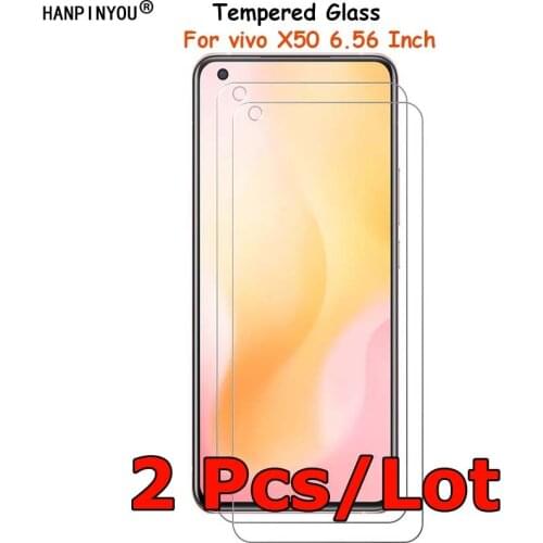 2 Pcs/Lot For vivo X50 6.56" Tempered Glass Screen Protector Ultra Thin Explosion-proof Protective Film