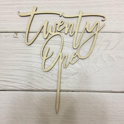 20pcs twenty one 21th laser cut happy birthday cake topper birthday party supplies