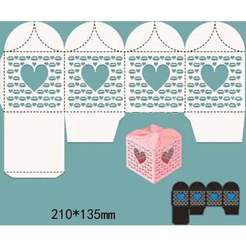 210*135mm heart box Die Cuts Folder Card Making Album Scrapbooking Embossing Dies Metal DIY Embossing Stencils Template