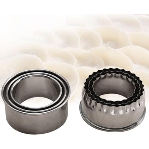 3Pcs Stainless Steel Kitchen Gadgets Dumplings Cutter Dumplings Wrappers Molds Cookie Pastry Maker Dough Cutting Tools