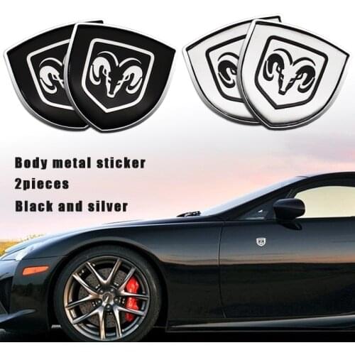 3D Metal Car Sideways Emblems Badge Stickers For Dodge caliber ram 1500 caravan charger grand caravan journey Auto Accessories