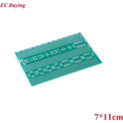 7x11cm Single Side SMD Universal PCB Circuit Board Transfer Adapter Test Plate For IC Resistor Capacitor Diode/Triode/Transistor