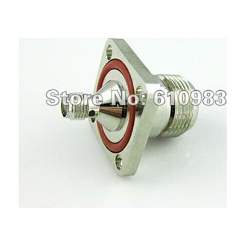 SMA to N Adapter SMA Female to N Female Jack Adapter Connector 4 Hole Panel Mount With O-ring