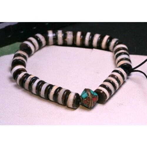 Treasure Magic LKbrother Strand of 30 Magic Tibetan Old Oily 1 Line Buddha Medicine dZi Bead Amulet 4 DIY