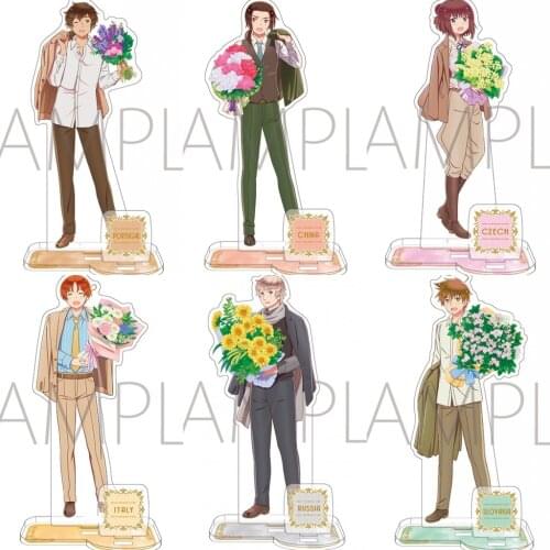 Anime Axis Powers Hetalia APH Bouquet Series Feliciano Vargas Ludwig Wan Yao Acrylic Figure Stand Display Model Plate Table Toy