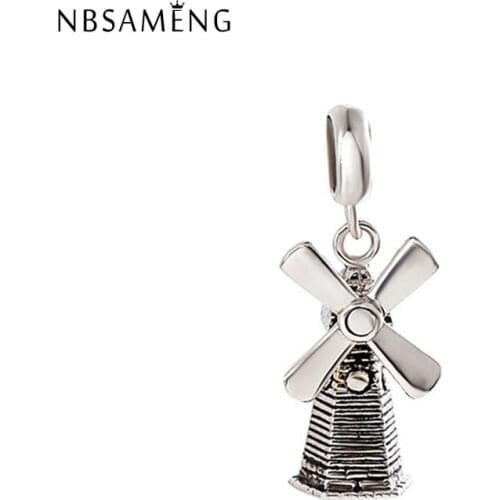 New Original Authentic 925 Sterling Silver Bead Charm Windmill Pendant Charms Fit Bracelets Women Diy Jewelry