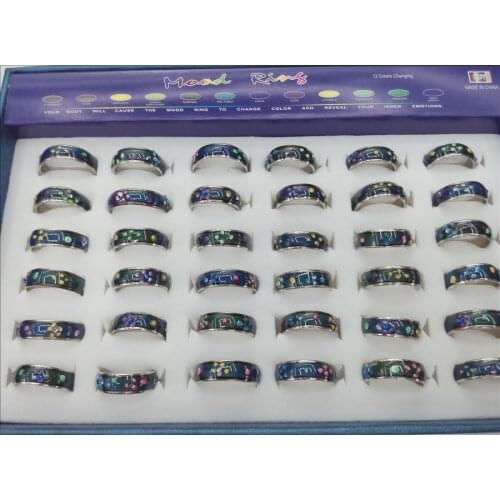 Flower mood ring mix size change color ring to the temperature of your blood mix size 100pcs