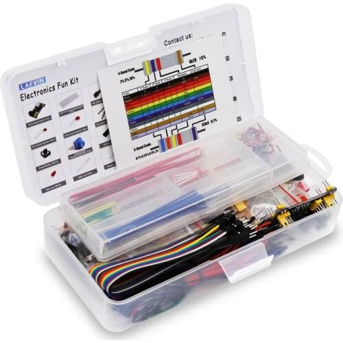 Electronics fun Kit Power Supply Module, Jumper Wire, 830 Breadboard Starter Kit for Arduino