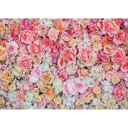 Photo Background Pink Flowers Custom Vinyl Photography Backdrop for Children Birthday Baby Shower Portrait Toy Photophone Props