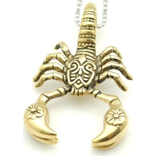Gothic Punk Mens Gold Tone 316L Stainless Steel Scorpion Biker Pendant Cool